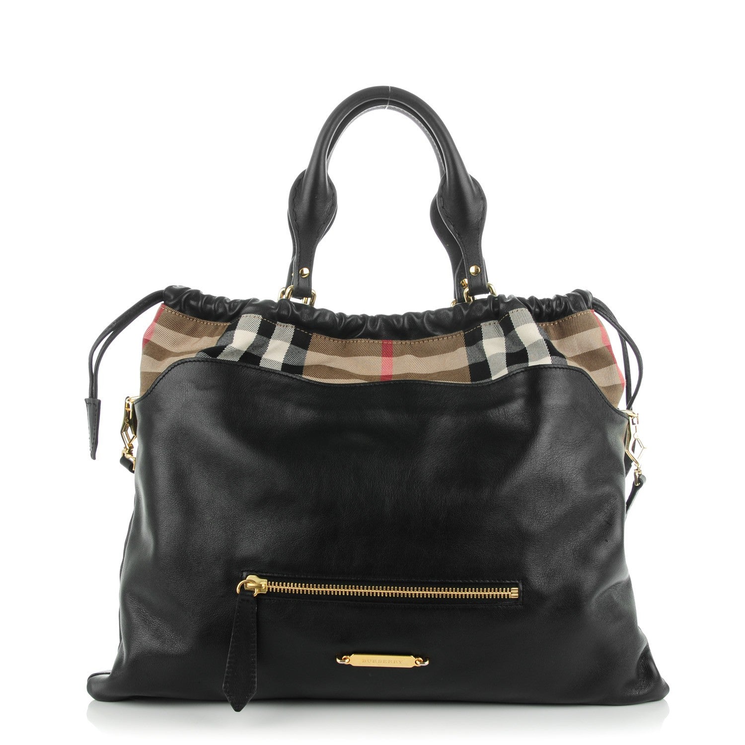 Burberry Calfskin House Check Big Crush Black 1 of 10