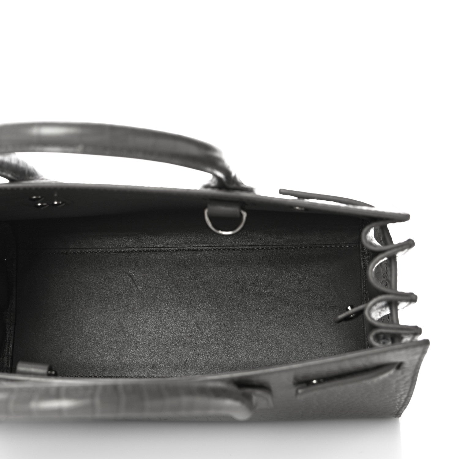 Saint Laurent Calfskin Crocodile Embossed Baby Sac De Jour Fog 6 of 11