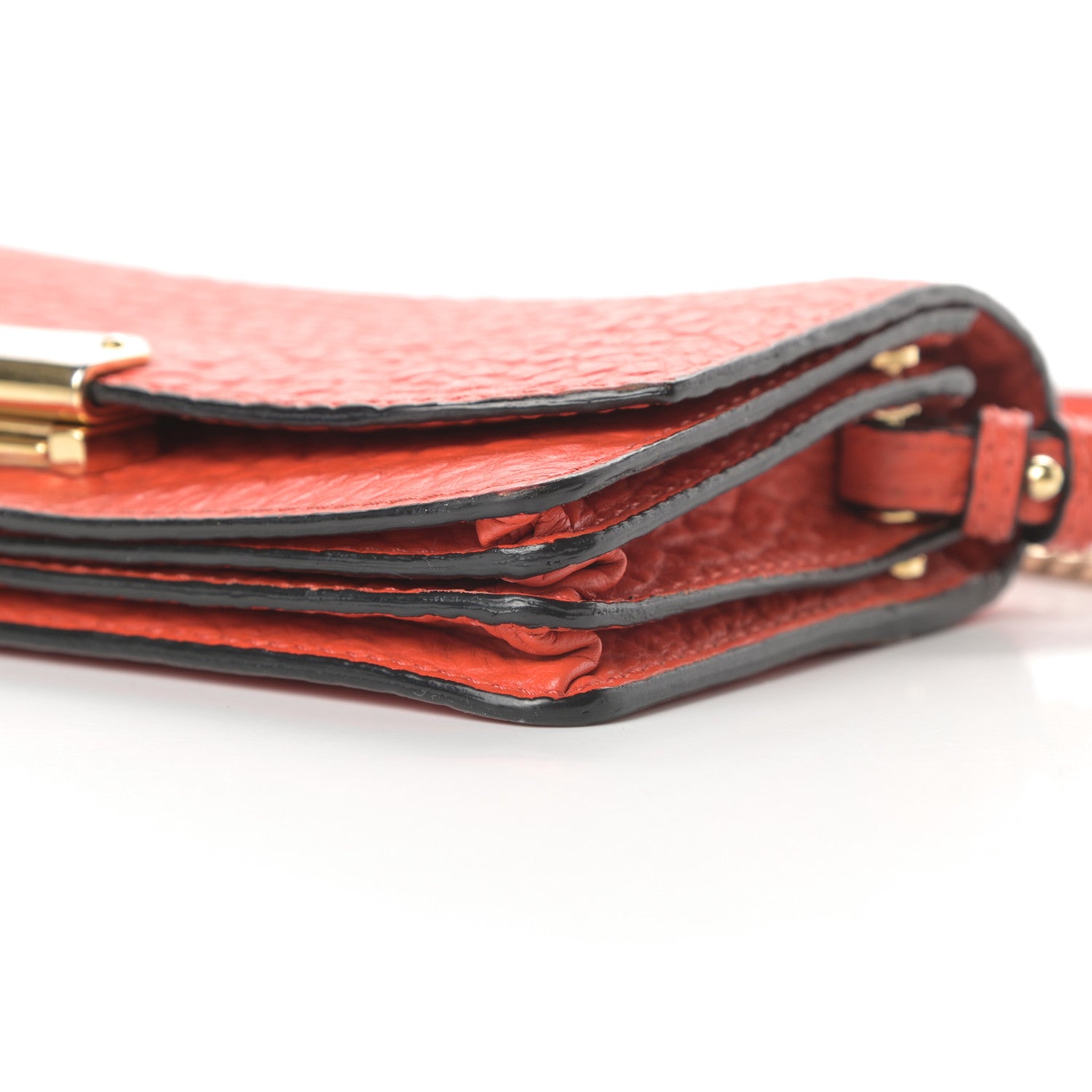 Burberry Signature Grain Small Madison Chain Clutch Orange 11 of 17