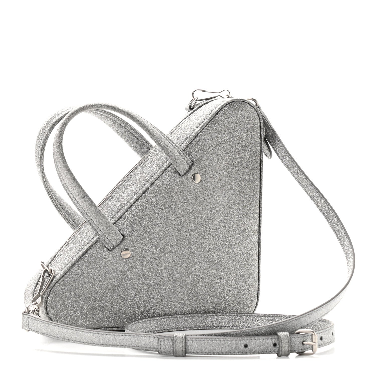 Balenciaga Glitter XS Triangle Duffle Argent Black 3 of 8