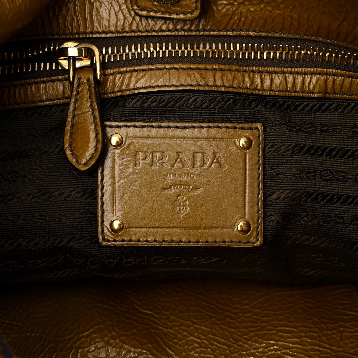 Prada Vernice Sfumata Shoulder Bag Blond Mordore 6 of 14