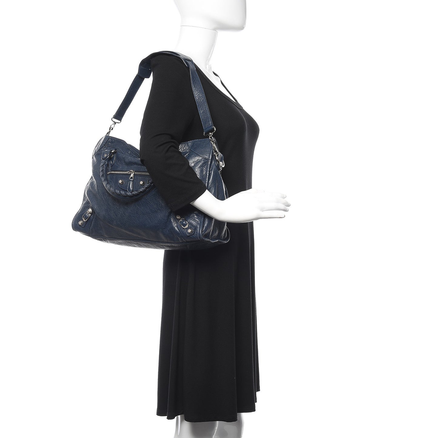 Agneau Giant 12 Silver Hardware City Bleu Obscur