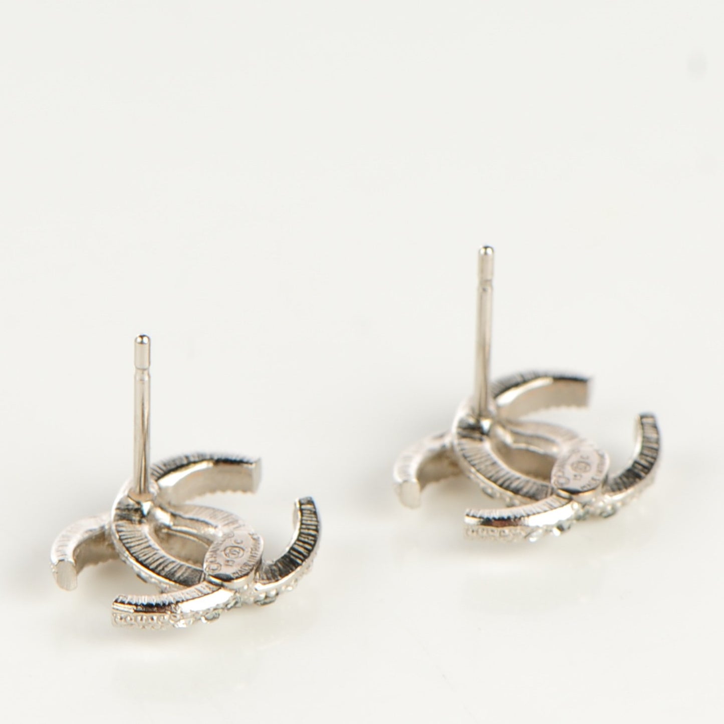 Crystal Moon CC Earrings Silver