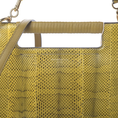 Givenchy Calfskin Python Embossed Medium Whip Top Handle Crossbody Yellow 8 of 10