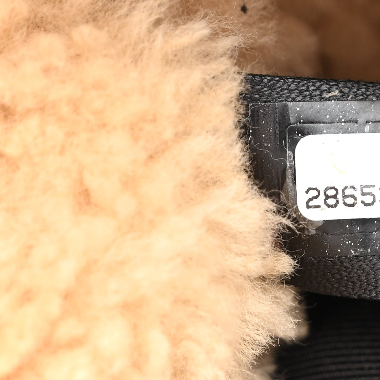 Shiny Crumpled Sheepskin Shearling CC Mania Flap Bag Black Beige