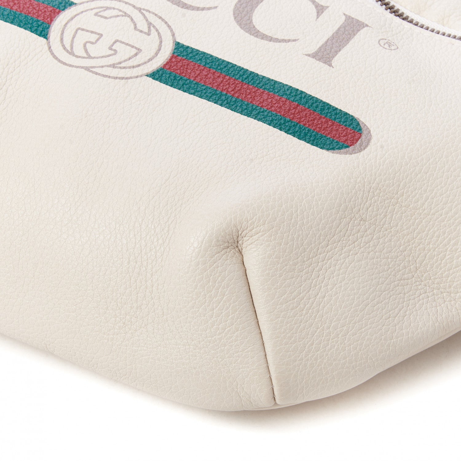 Gucci Grained Calfskin Logo Belt Bag White 8 of 9