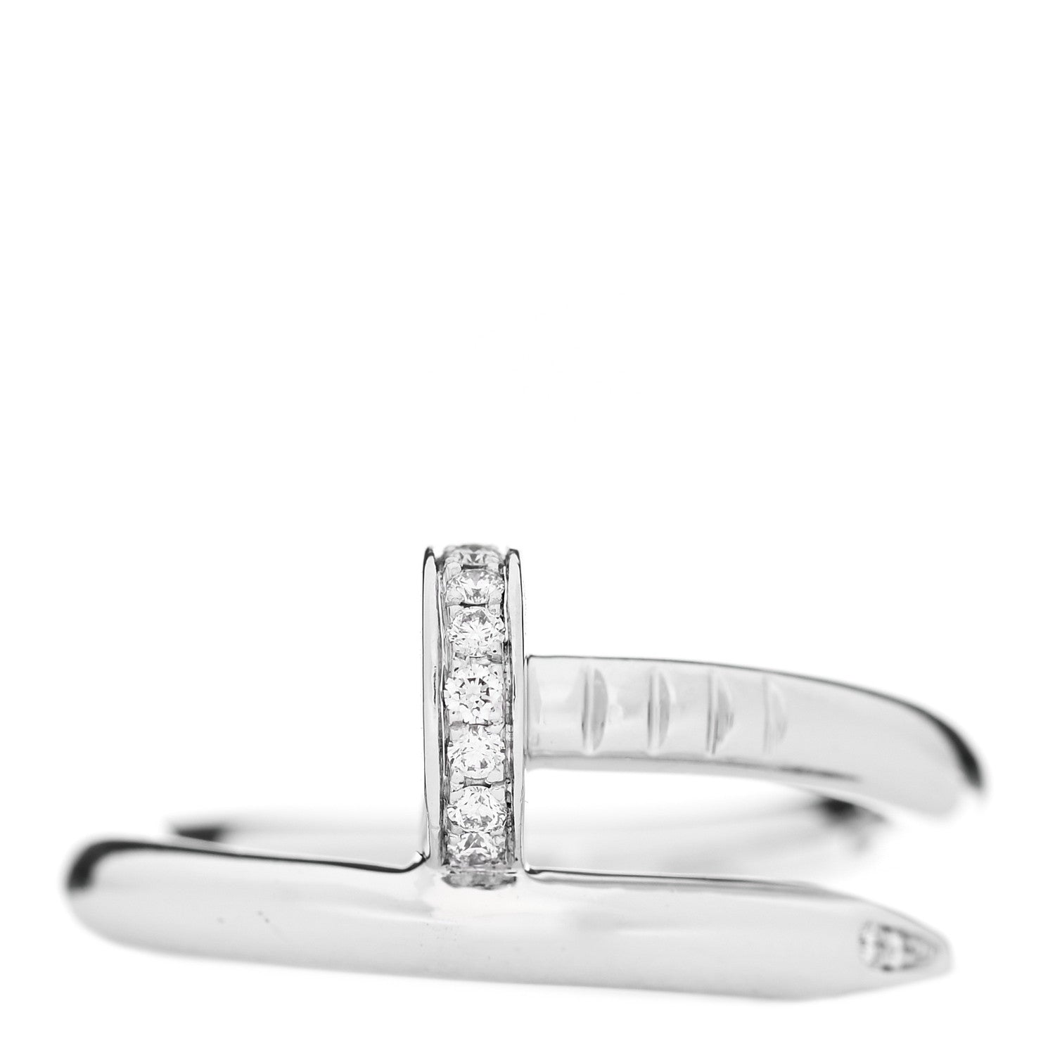 Cartier 18K White Gold Diamond Juste Un Clou Ring 52 6 1 of 6