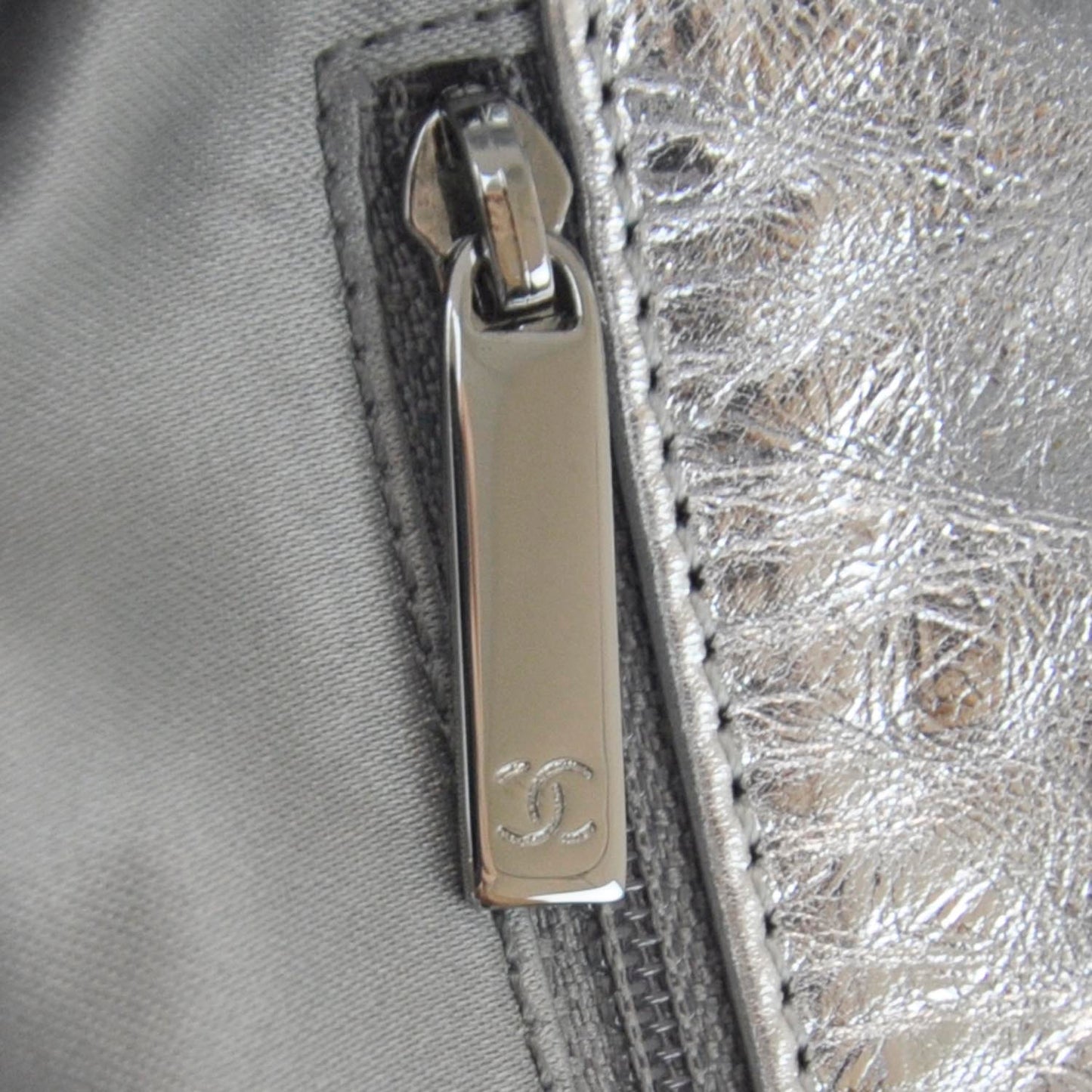 Metallic Perforated Lambskin Hollywood Hobo Silver