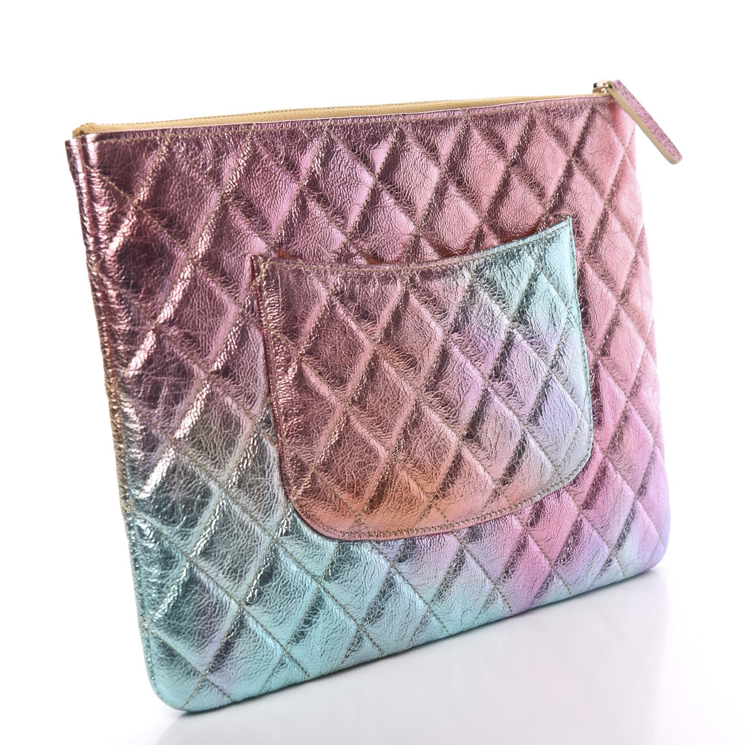 Chanel Metallic Goatskin Quilted Medium 2.55 Reissue Cosmetic Case Multicolor 2 of 8