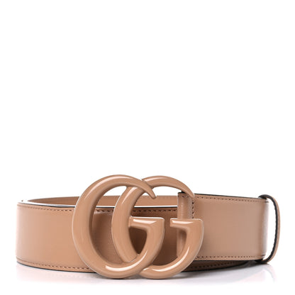 Gucci Azalea Calfskin Enamel Monochrome Double G 40mm Belt 90 36 Camelia 1 of 6