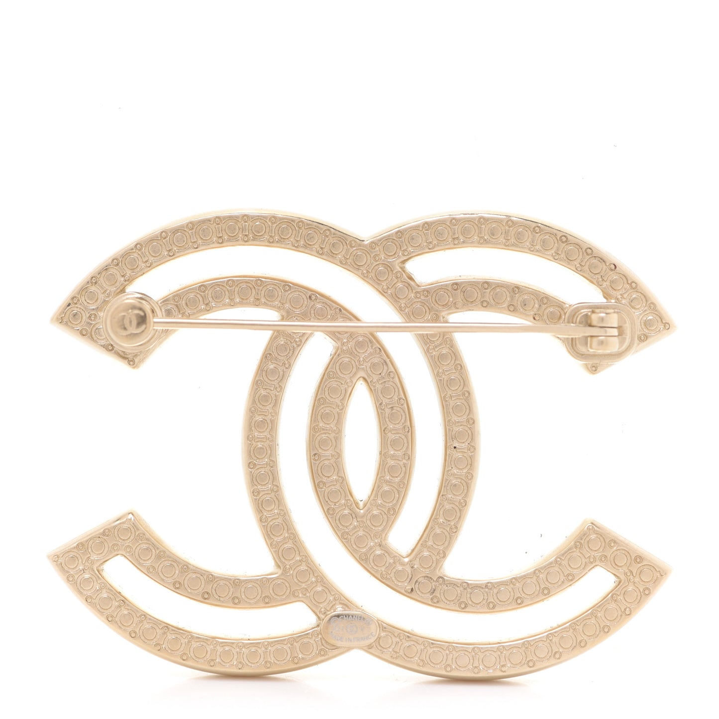 Crystal CC Brooch Light Gold