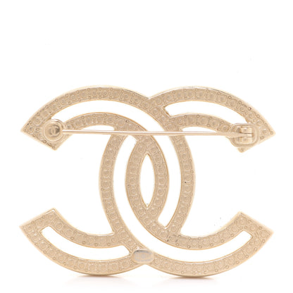 Chanel Crystal CC Brooch Light Gold 3 of 5