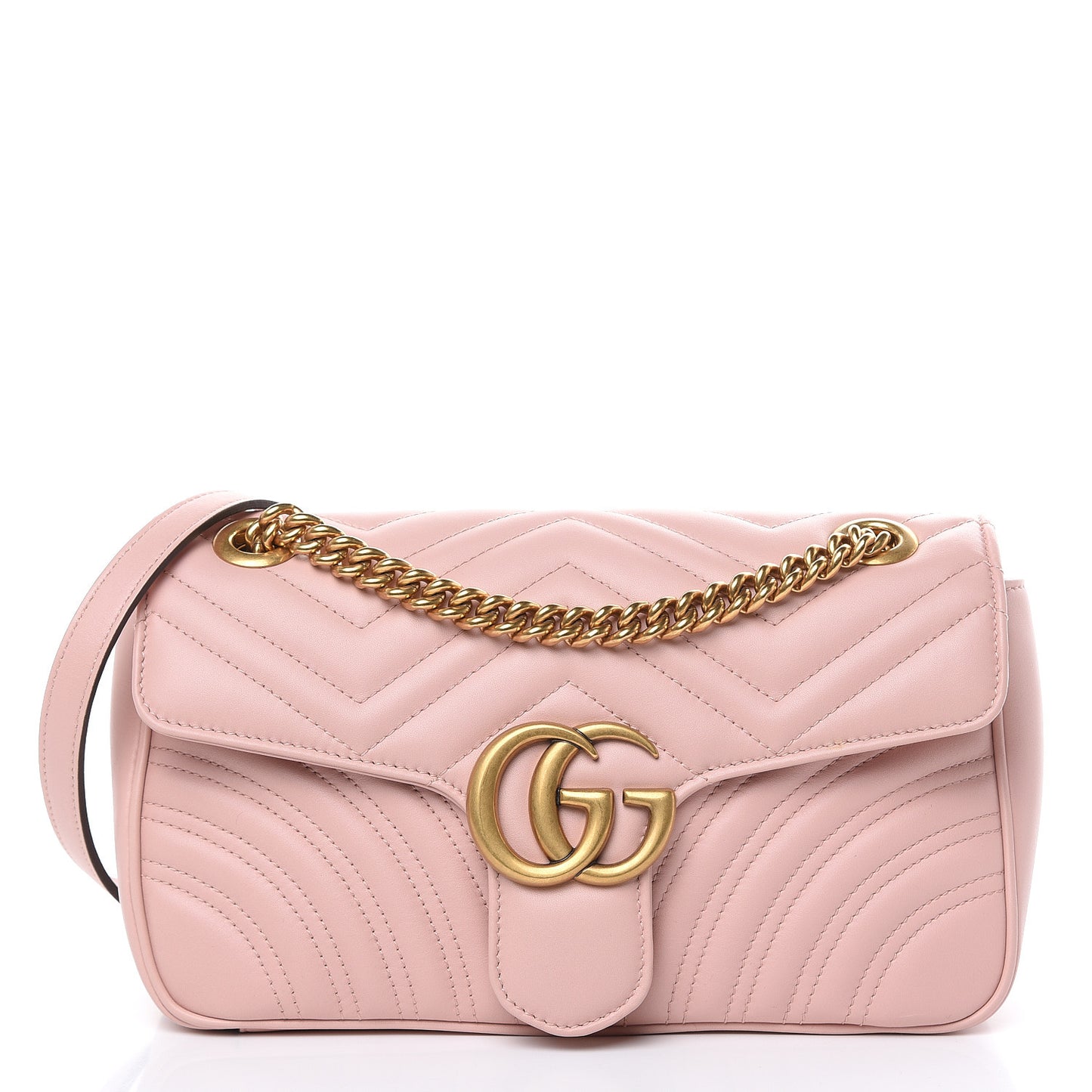 Calfskin Matelasse Small GG Marmont Shoulder Bag Perfect Pink