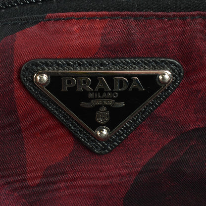 Prada Tessuto Nylon Camouflage Print Flat Messenger Bag Bordeaux 2 of 10