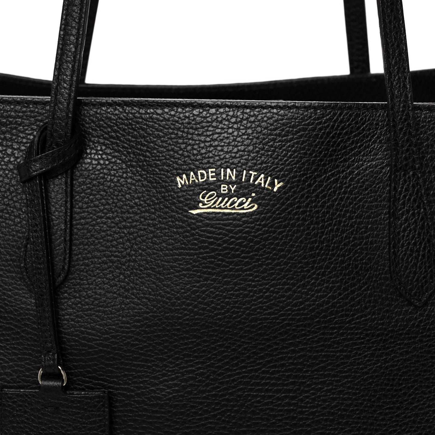 Pebbled Calfskin Medium Swing Tote Black