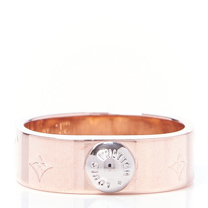 Brass Monogram Engraved Nanogram Ring M Pink Gold
