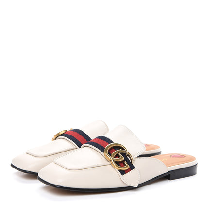 Gucci Calfskin Web Womens Peyton GG Slippers 35 Mystic White 3 of 9