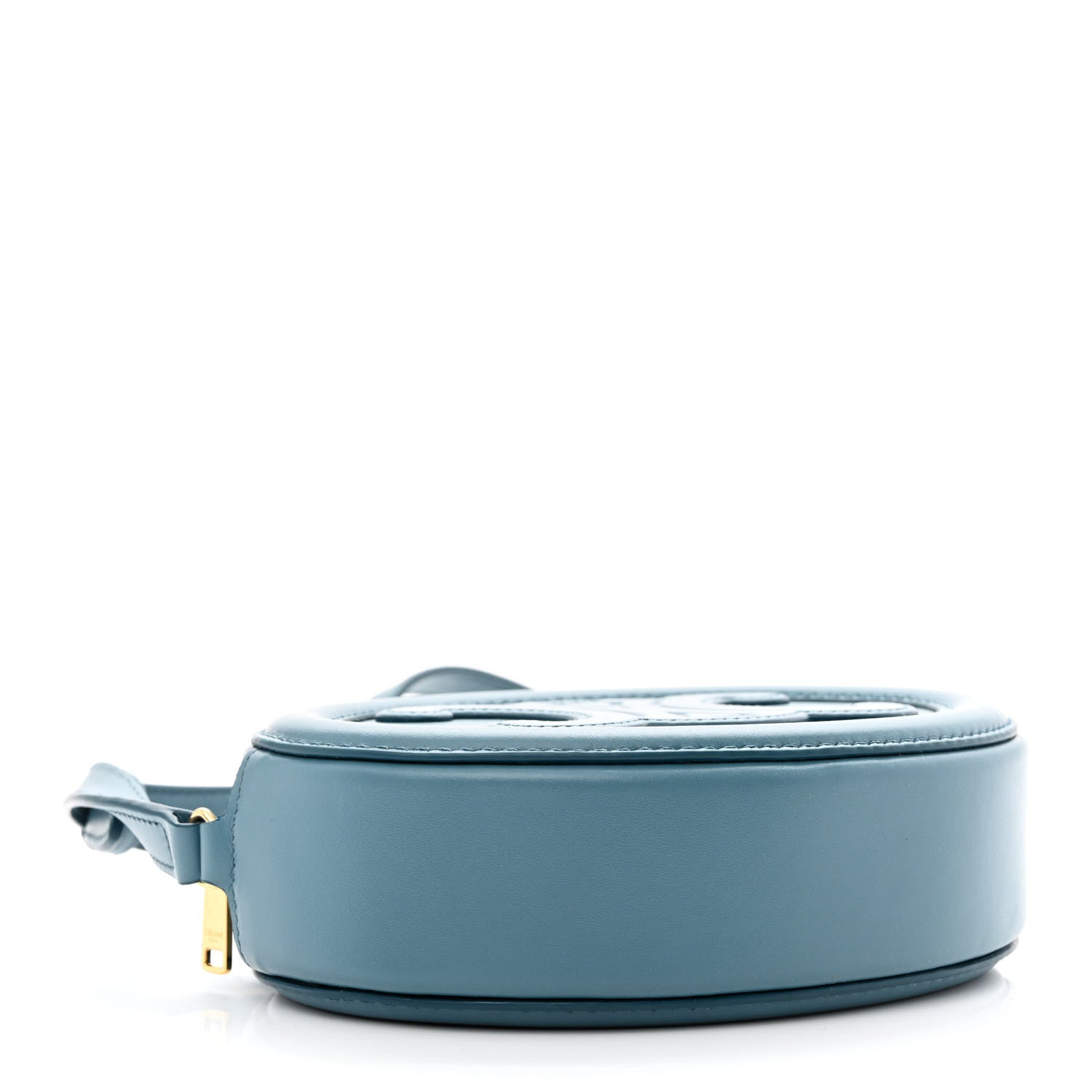 Celine Smooth Calfskin Cuir Triomphe Oval Bag Denim 4 of 9