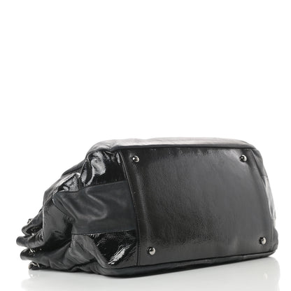 Chanel Lambskin Patent Calfskin Brooklyn Patchwork Accordion Flap Black 4 of 16