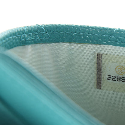 Chanel Caviar Quilted Card Holder Turquoise 8 of 9