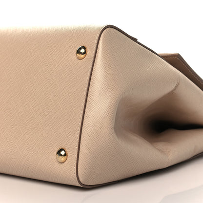 Salvatore Ferragamo Hammered Calfskin Vara Bow Top Handle Flap Bag Natural 9 of 9
