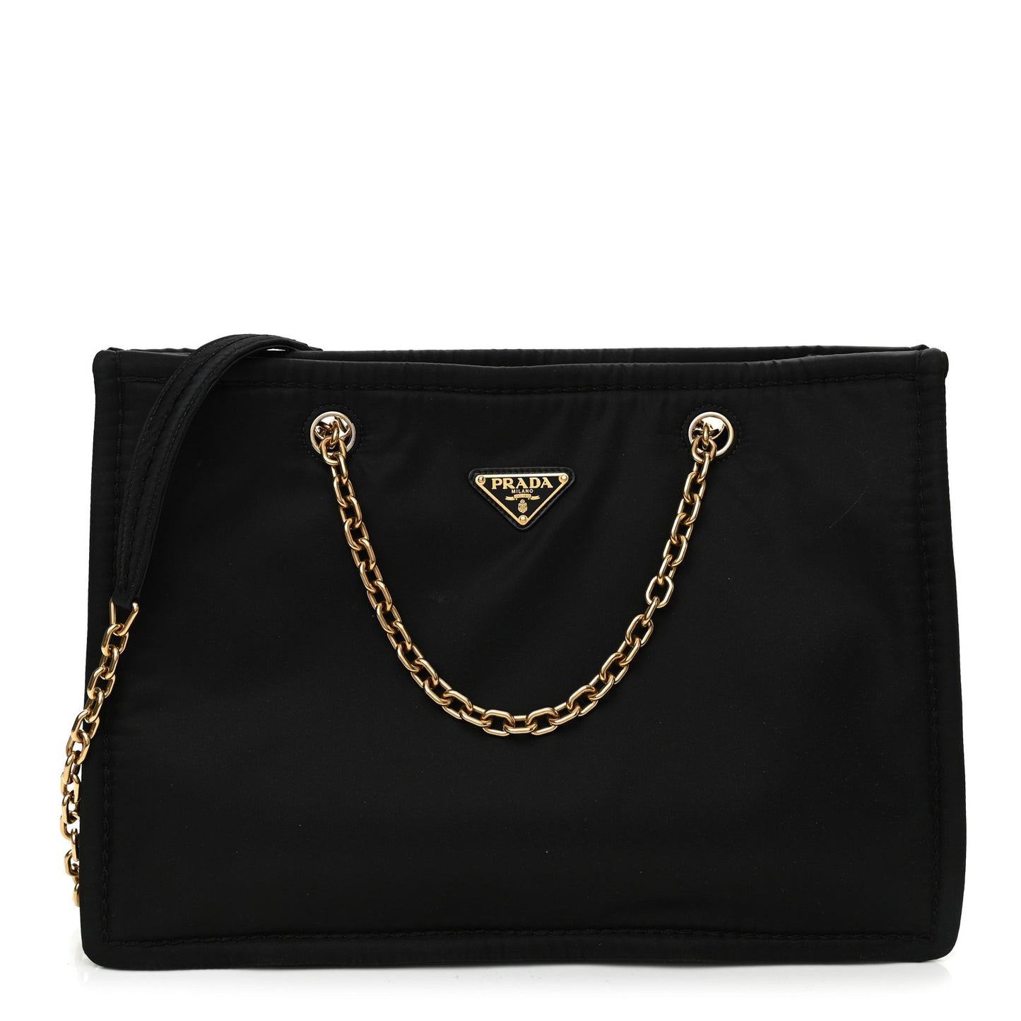 Tessuto Nylon Chain Tote Black
