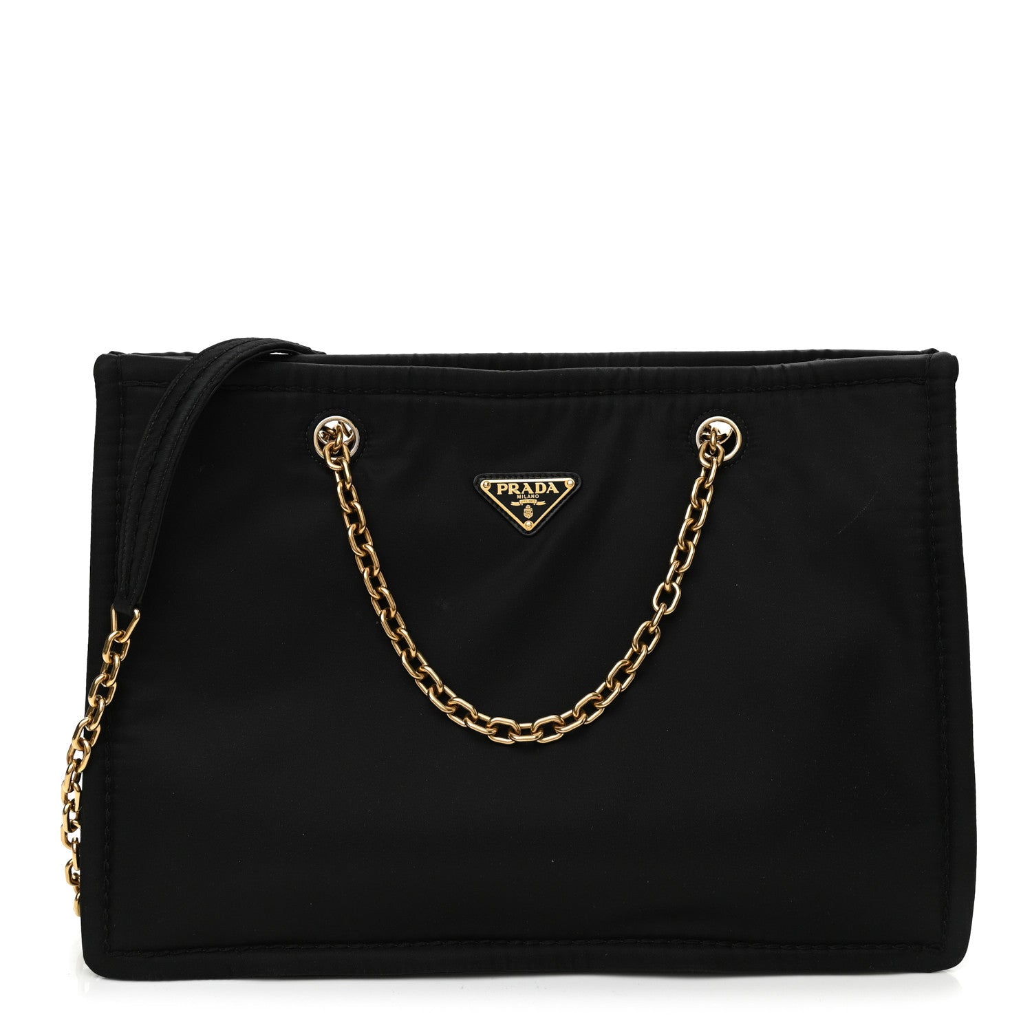 Prada Tessuto Nylon Chain Tote Black 1 of 11