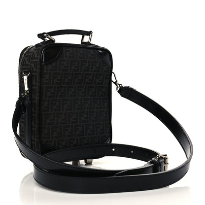 Fendi Recycled Fabric Jacquard Vitello Astro Micro FF Mini Trolley Bag Asfalto Black 3 of 6