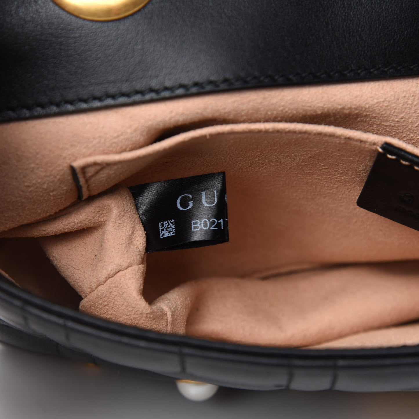 Calfskin Matelasse Studded Mini Pearly GG Marmont Shoulder Bag Black
