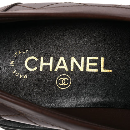 Chanel Calfskin Quilted CC Mocassin Loafers 41 Brown 9 of 14