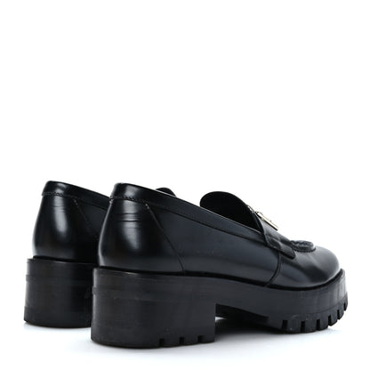 Chanel Calfskin Metal CC Loafers 40 Black 4 of 8