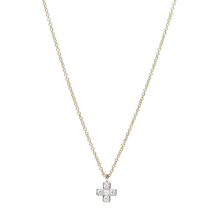 Tiffany 18K Yellow Gold Platinum Diamond Cruciform Cross Pendant Necklace 1 of 5