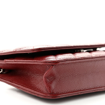 Chanel Caviar Quilted Wallet on Chain WOC Burgundy 10 of 12