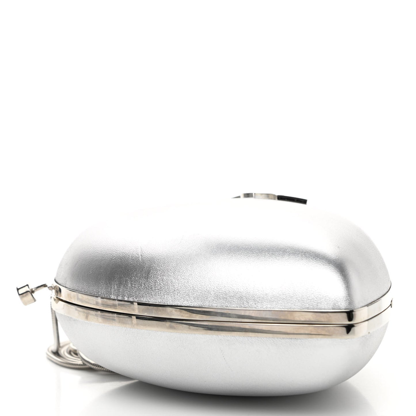 Smooth Calfskin Heart Monogram Love Box Crossbody Silver