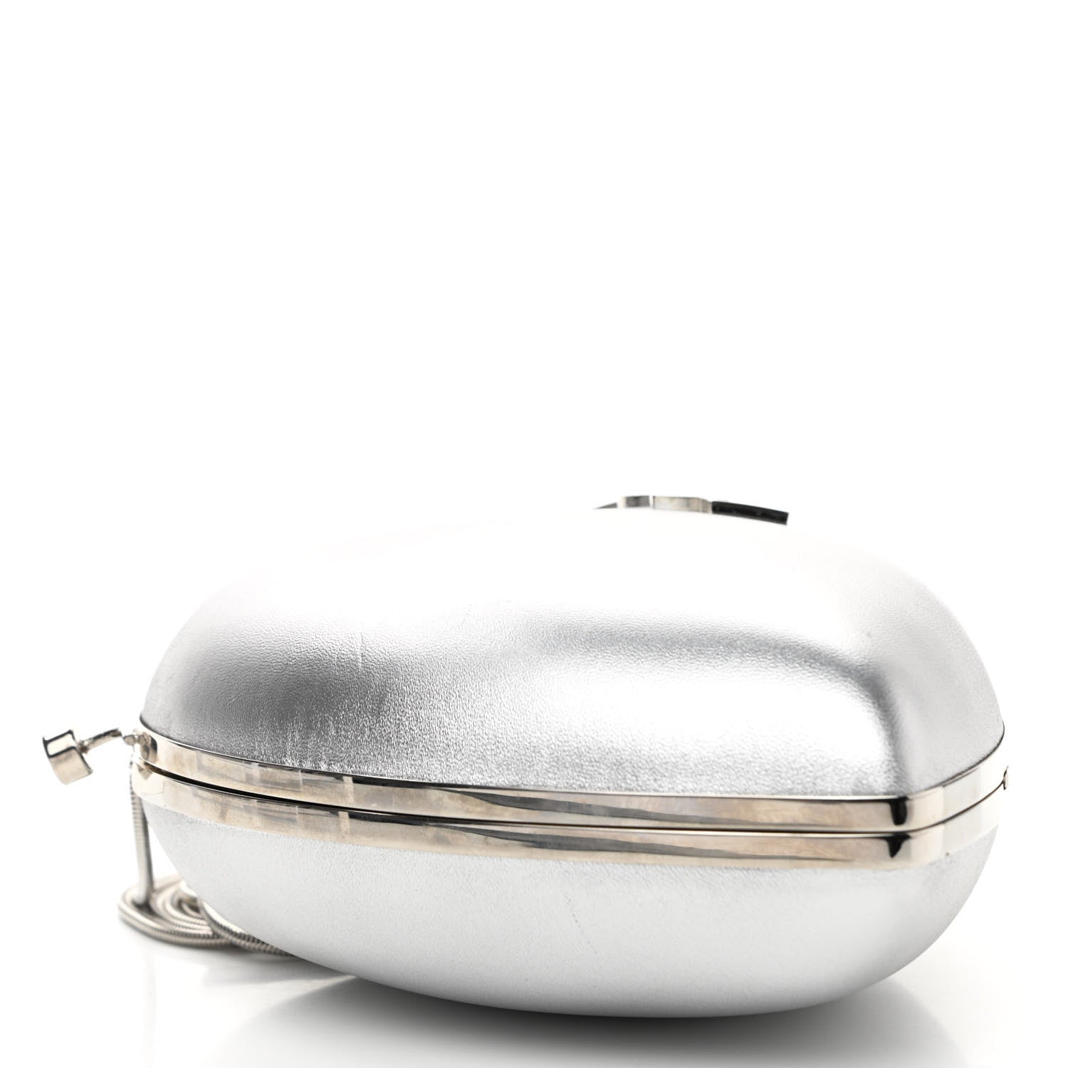 Saint Laurent Smooth Calfskin Heart Monogram Love Box Crossbody Silver 4 of 11
