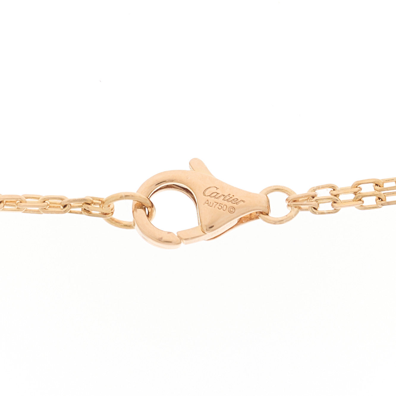 18K Pink Gold Ceramic Diamond Three Ring LOVE Pendant Necklace