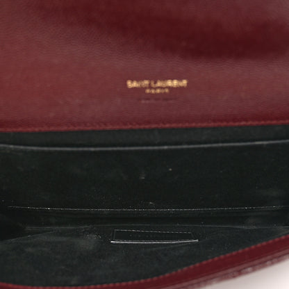 Saint Laurent Grain De Poudre Matelasse Chevron Monogram Envelope Clutch Palissandre 5 of 8