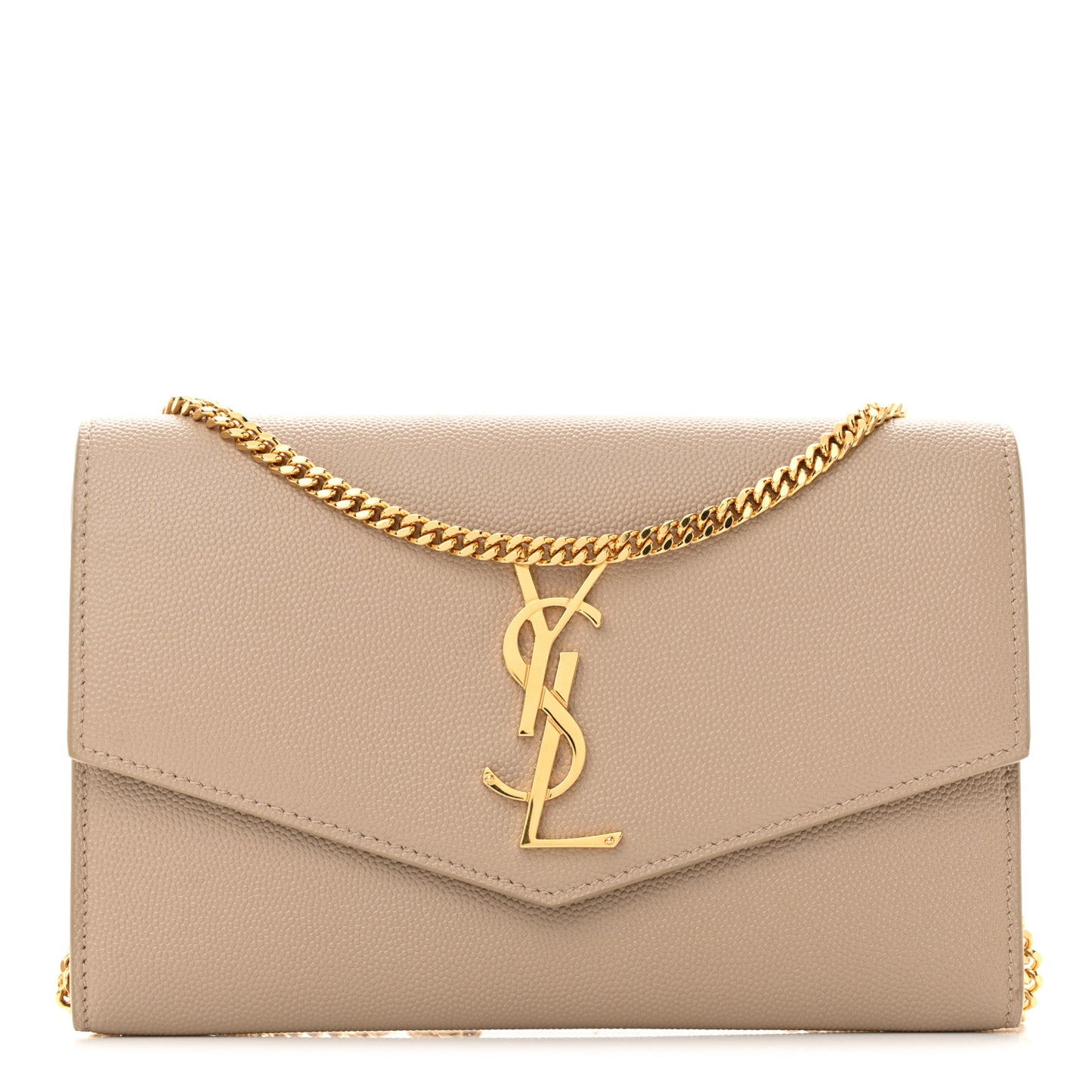 Grain De Poudre Monogram Uptown Chain Wallet Dark Beige