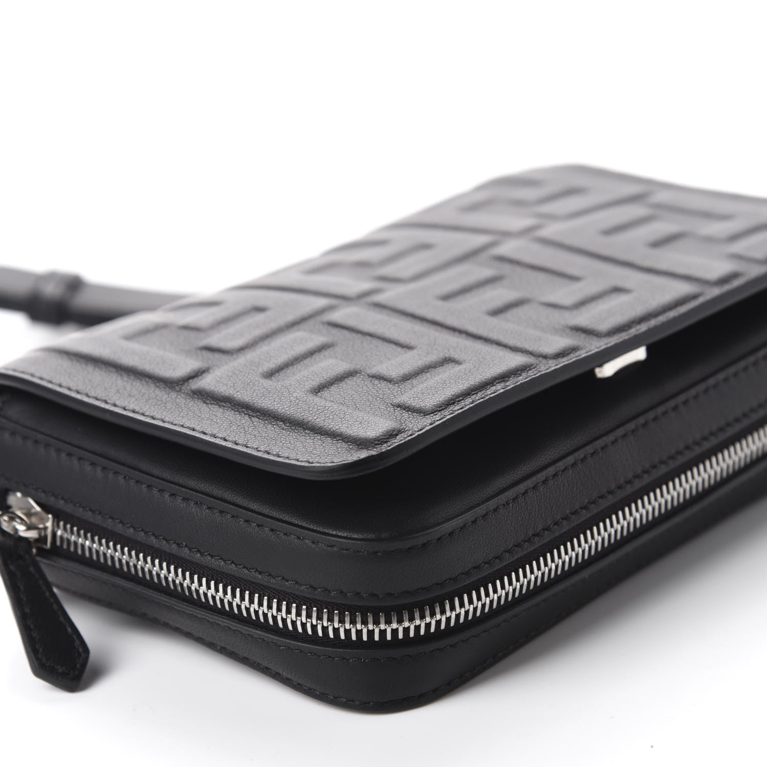 Fendi Nappa FF 1974 Embossed Mini Expandable Flap Bag Black 6 of 10