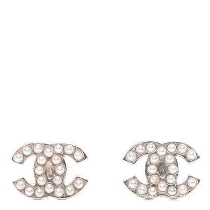 Chanel Pearl CC Earrings Silver 1 of 4