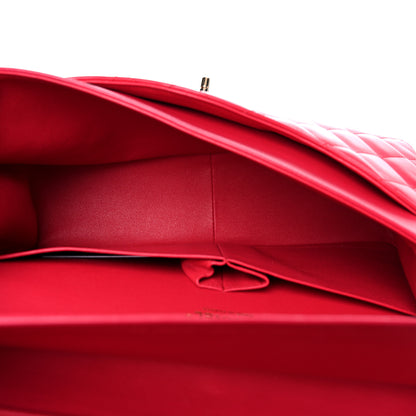 Chanel Lambskin Quilted Jumbo Double Flap Red 5 of 17