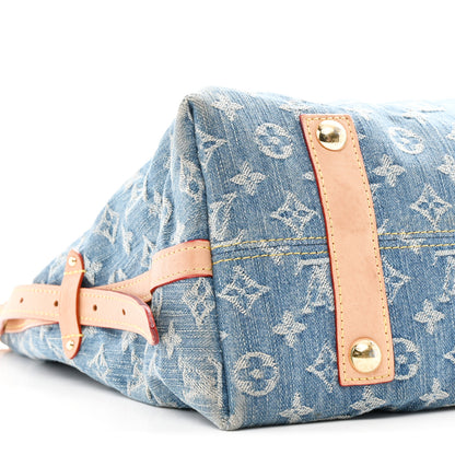 Louis Vuitton Monogram Denim CarryAll MM Blue 10 of 11