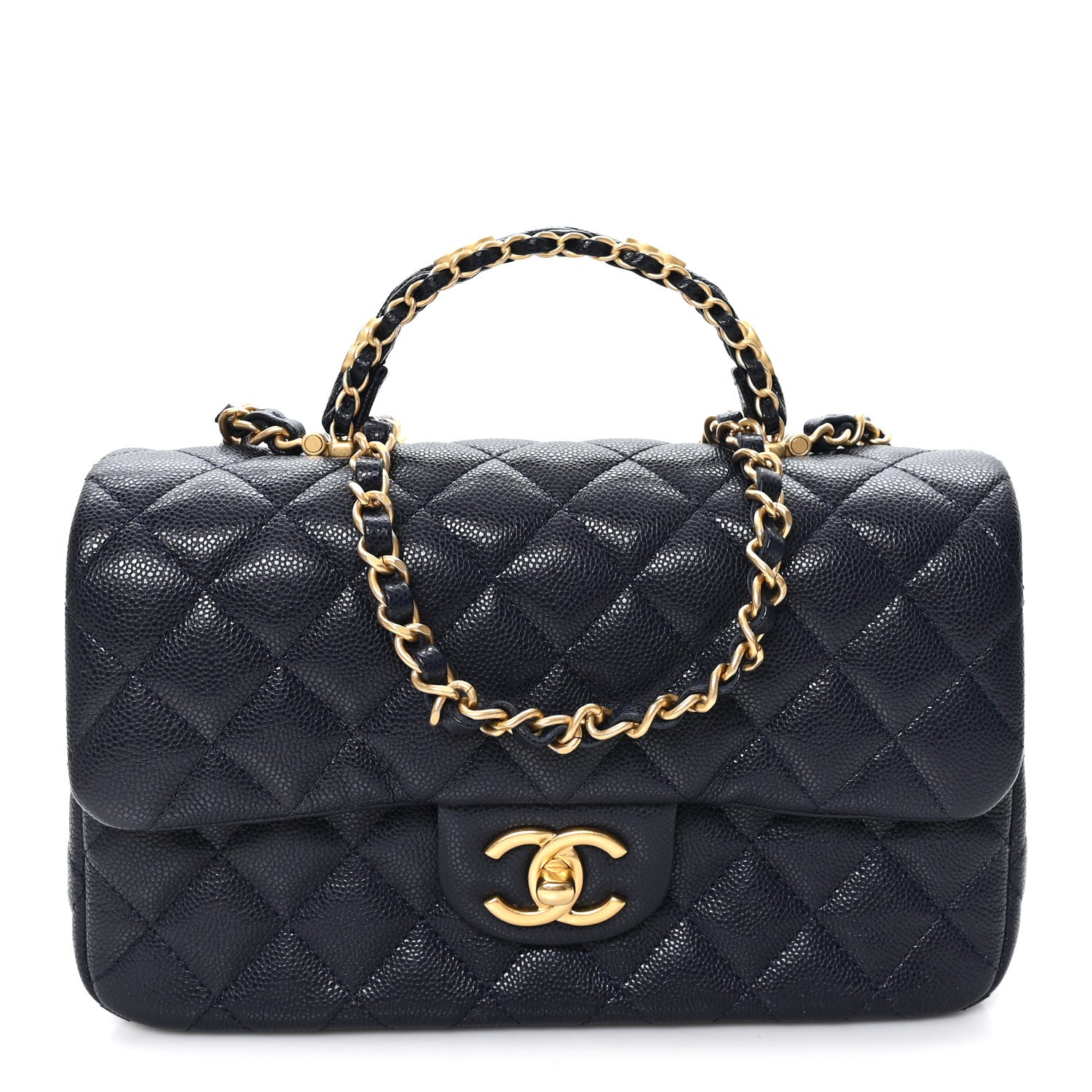 Chanel Caviar Quilted Small Handy CC Flap Navy 1 of 11