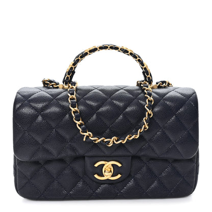 Chanel Caviar Quilted Small Handy CC Flap Navy 1 of 11