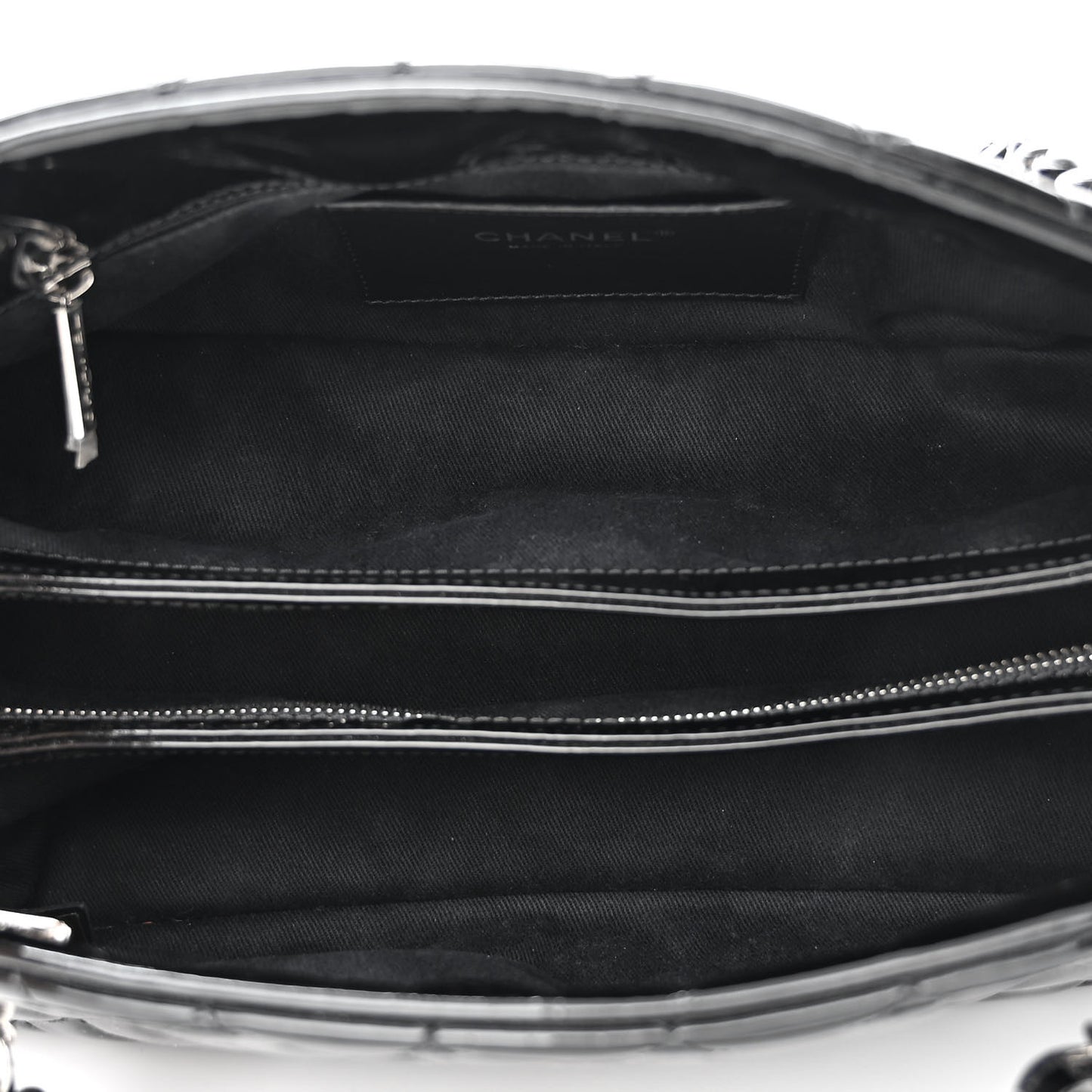 Patent Quilted Medium Just Mademoiselle Bowling Bag Black