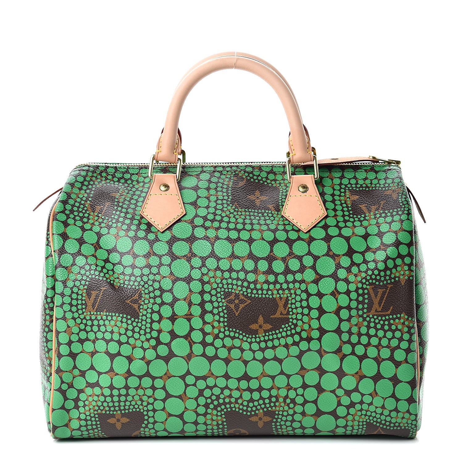 Louis Vuitton Monogram Kusama Town Speedy 30 Green 1 of 10