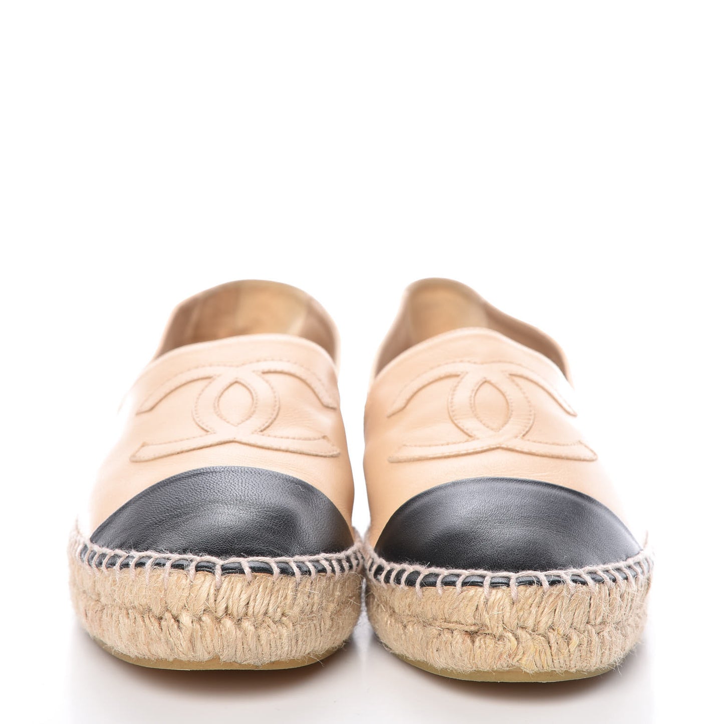 Lambskin CC Espadrilles 40 Beige Black