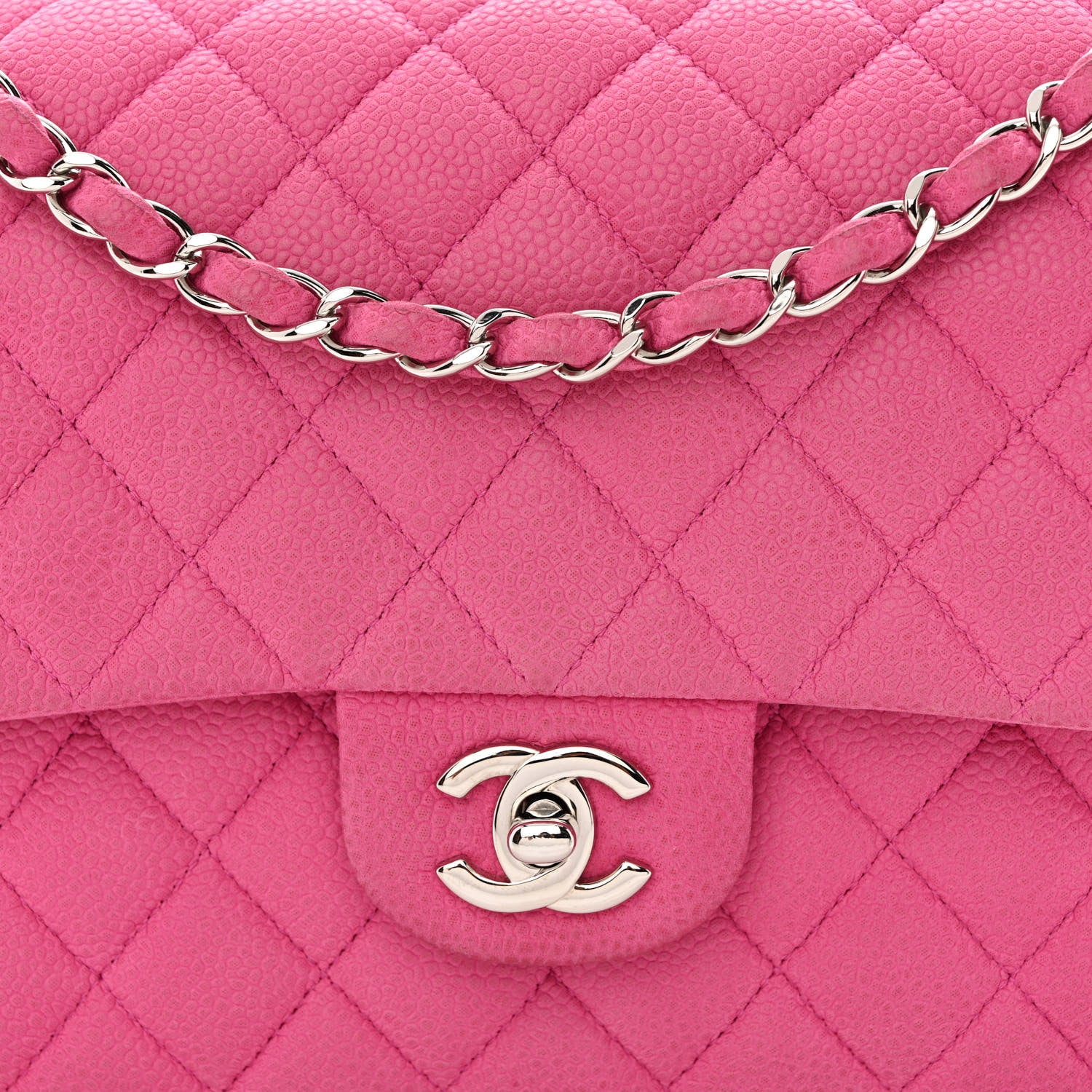 Chanel Iridescent Caviar Quilted Medium Double Flap Pink 8 of 15