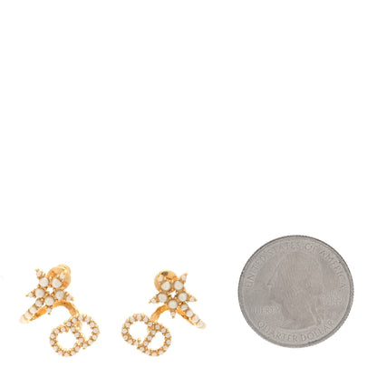 Christian Dior Pearl Clair D Lune Wrap Around Earrings Gold 2 of 4
