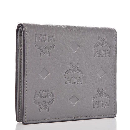 MCM Calfskin Signature Monogram Klara Bi-Fold Wallet Dove 3 of 10